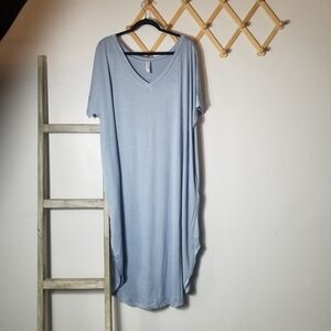NWOT ZENANA OUTFITTERS WOMEN'S LIGHT BLUE SHIRT DRESS SIZE 3X